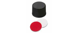 Tappo a vite 8/425 pieno con setto in Silicone bianco/PTFE rosso UltraClean