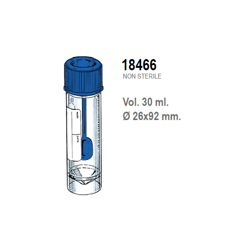 Contenitori per feci in Polistirolo ml. 30 (26x92 mm.) conf. 400