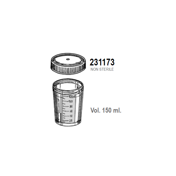 Contenitori per urina in Polipropilene ml. 150 (graduato a finoa 120 ml.) conf. 450