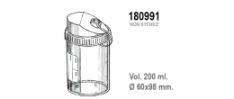 Contenitori per campioni biologici in Polipropilene ml. 200 (60x98 mm.) conf. 135