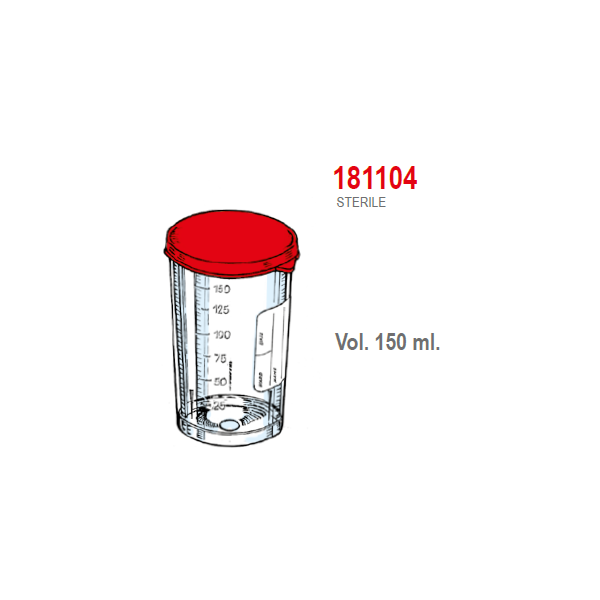 Contenitori sterili per campioni biologici in Polistirolo ml. 150 conf. 180