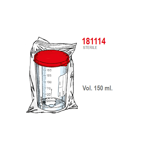Contenitori sterili per campioni biologici in Polistirolo ml. 150 conf. 150 singola