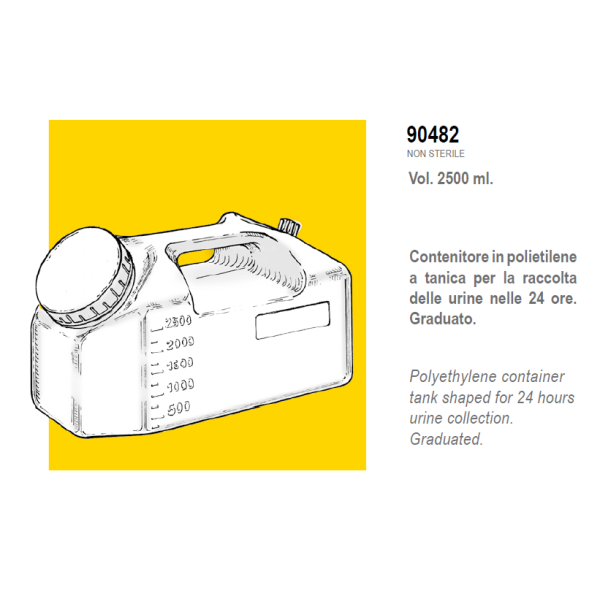 Contenitori a tanica per urina in Polietilene ml. 2500 conf. 28