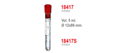 Provetta cilindrica in polistirolo con tappo a pressione ed etichetta - 12x86 mm. - 5 ml. - confezione da 1500 sterili