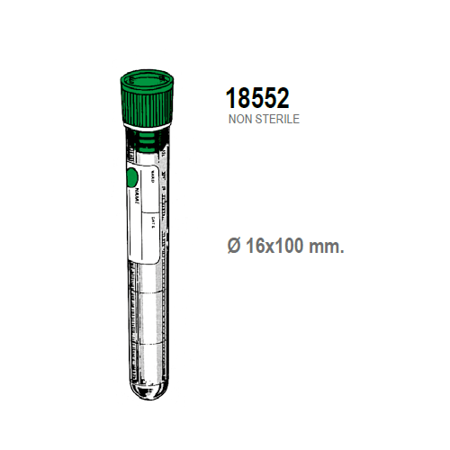 Provetta k3edta con tappo ed etichetta - 16x100 mm. - 5 ml. - confezione da 1000