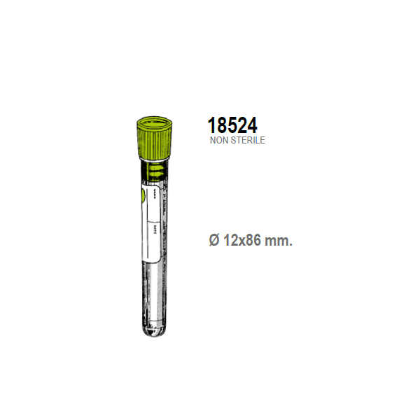 Provetta k2edta con tappo ed etichetta - 12x86 mm. - 2,5 ml. - confezione da 1000