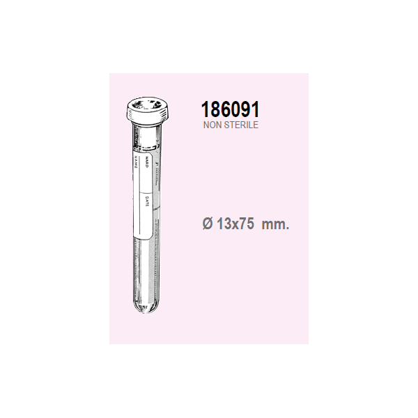 Provetta Emoplastik con 0,3 ml. di sodio citrato - tappo bianco perforabile - 13x75 mm. - 3 ml. - confezione da 1000