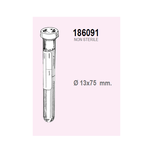 Provetta Emoplastik con 0,3 ml. di sodio citrato - tappo bianco perforabile - 13x75 mm. - 3 ml. - confezione da 1000