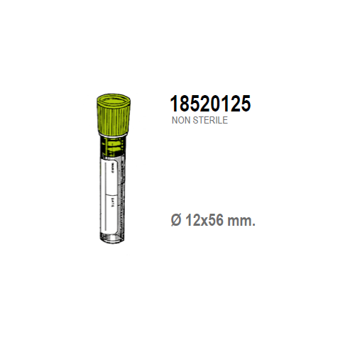 Provetta con K2 EDTA - tappo verde chiaro - 12x56 mm. - 1 ml. - confezione da 1500