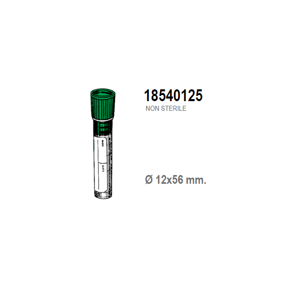 Provetta con K3 EDTA - tappo verde - 12x56 mm. - 1 ml. - confezione da 1500