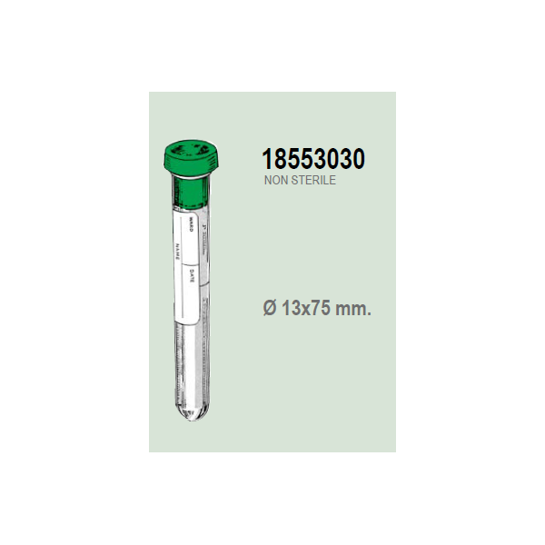 Provetta con K3 EDTA - tappo perforabile verde - 13x75 mm. - 1,5 ml. - confezione da 1000