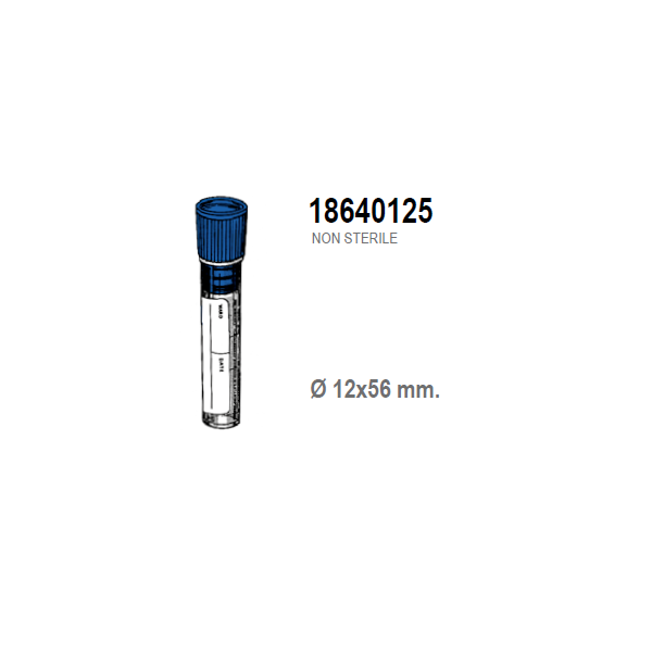 Provetta con Litio Eparina - tappo blu - 12x56 mm. - 1 ml. - confezione da 1500