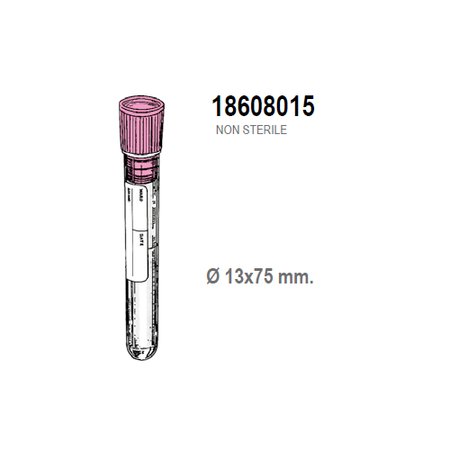 Provetta con 0,15 ml. di Sodio Citrato - tappo rosa - 13x75 mm. - 1,5 ml. - confezione da 1000