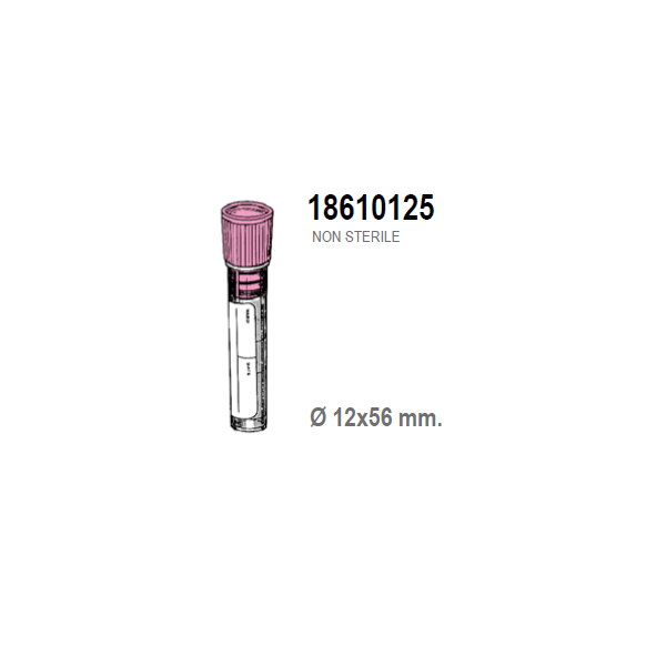 Provetta con 0,1 ml. di Sodio Citrato - tappo rosa - 12x56 mm. - 1 ml. - confezione da 1500