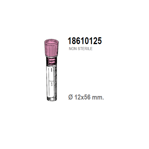 Provetta con 0,1 ml. di Sodio Citrato - tappo rosa - 12x56 mm. - 1 ml. - confezione da 1500