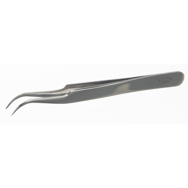 Pinzetta in acciaio inox punte curve sottili appuntite mm. 105