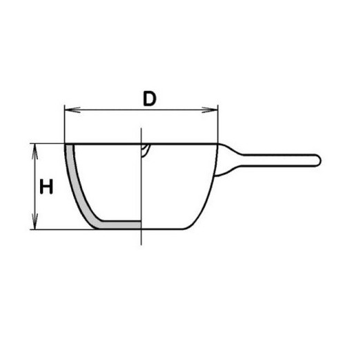 Capsula in porcellana fondo piatto ml. 450 (120x64h mm.) con manico