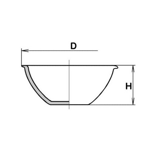 Capsula in porcellana fondo piatto ml. 154 (98x40h mm.)