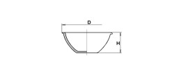 Capsula in porcellana fondo piatto ml. 265 (112x50h mm.)