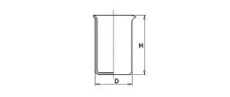 Becher in porcellana forma alta ml. 170 (52x90h mm.)