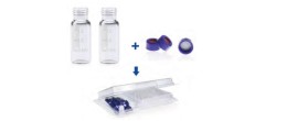 Kit vials 9/425 vetro bianco 1,5 ml. - ND 9 graduato + tappo forato con setto in silicone/PTFE