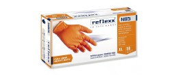 Guanti in nitrile Full grip arancione Reflexx N85 misura M - Conf. da 50