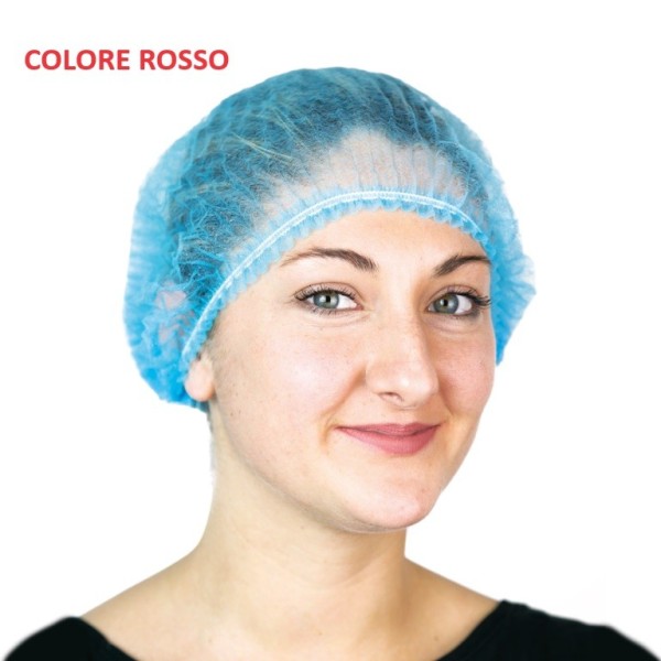 Cuffietta monouso non sterile in TNT rosso rotonda conf. 100