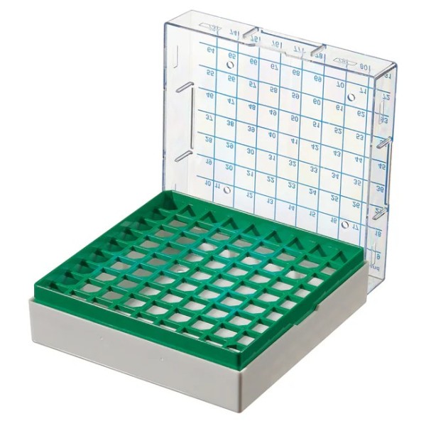 Rack per cryovials da 1 e 2 ml. verde 100 posizioni