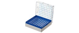 Rack per cryovials da 1 e 2 ml. azzurro 100 posizioni