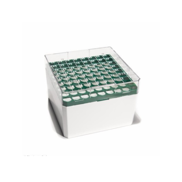 Rack per cryovials da 3, 4 e 5 ml. verde 81 posizioni