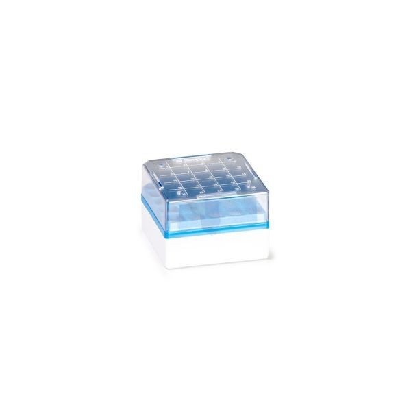 Rack per cryovials da 1 e 2 ml. azzurro 25 posizioni