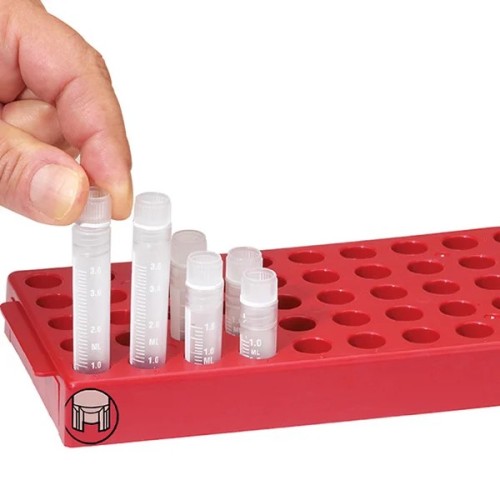 Workstation per cryovials - 40 posizioni colore rosso