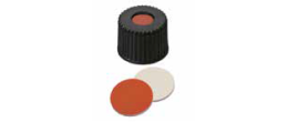 Tappo a vite ND 8 forato con setto in Gomma rossa/PTFE beige