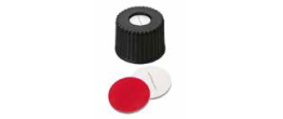 Tappo a vite 8/425 forato con setto in Silicone bianco/PTFE rosso pretagliato