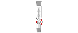 Imbuto gocciolatore forma cilindrica ml 250 - Rub. PTFE - graduato