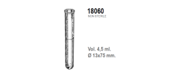 Provetta cilindrica in polipropilene graduata 13x75 mm. - 4,5 ml. - confezione da 4000