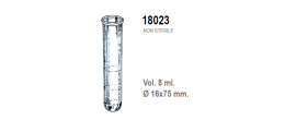 Provetta cilindrica in polistirolo trasparente graduata 16x75 mm. - 8 ml. - confezione da 2500