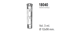 Provetta cilindrica con fondo piatto in polipropilene con etichetta graduata 12x56 mm. - 3 ml. - confezione da 6000