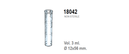 Provetta cilindrica con fondo piatto in polistirolo trasparente graduata 12x56 mm. - 3 ml. - confezione da 6000