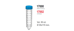 Provetta conica in polipropilene con tappo a vite 30x115 mm. - 50 ml. - confezione da 300 Sterile