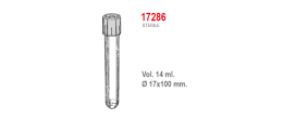 Provetta cilindrica in polipropilene con tappo a doppia chiusura 17x100 mm. - 14 ml. - confezione da 800 Sterile