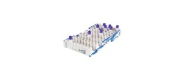 Scatola criogenica Work2Store allungabile in PP bianco 64 posti per microprovette da 1,5 / 2,0 ml.