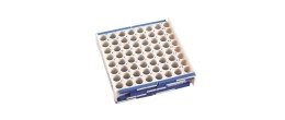 Scatola criogenica Work2Store allungabile in PP bianco 64 posti per microprovette da 1,5 / 2,0 ml.