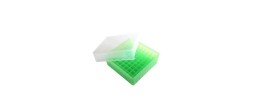 Scatole criogeniche in PP colore verde 81 posti per microprovette da 1,5 / 2,0 ml.