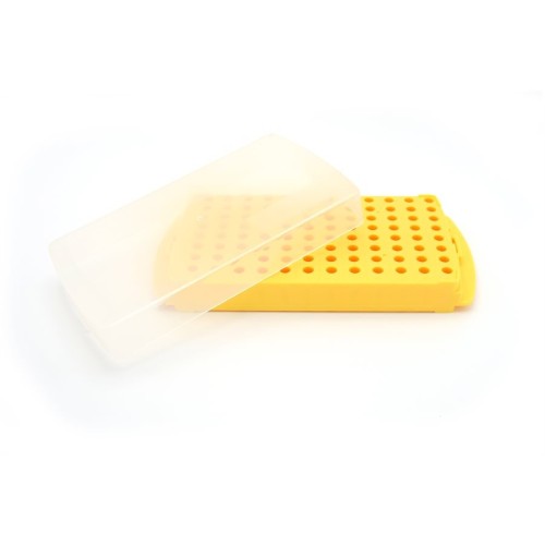 Scatole criogeniche in PP giallo per microprovette da 0,5 / 1,5 e 2,0 ml. - confezione da 5