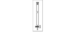 Colonna per cromatografia in vetro borosilicato dimensioni utili 10 x 300 mm. rubinetto maschio vetro e cono sup femmina 14/23