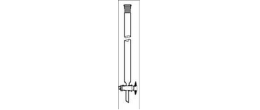 Colonna per cromatografia in vetro borosilicato dimensioni utili 10 x 200 mm. rubinetto maschio teflon e cono sup femmina 14/23